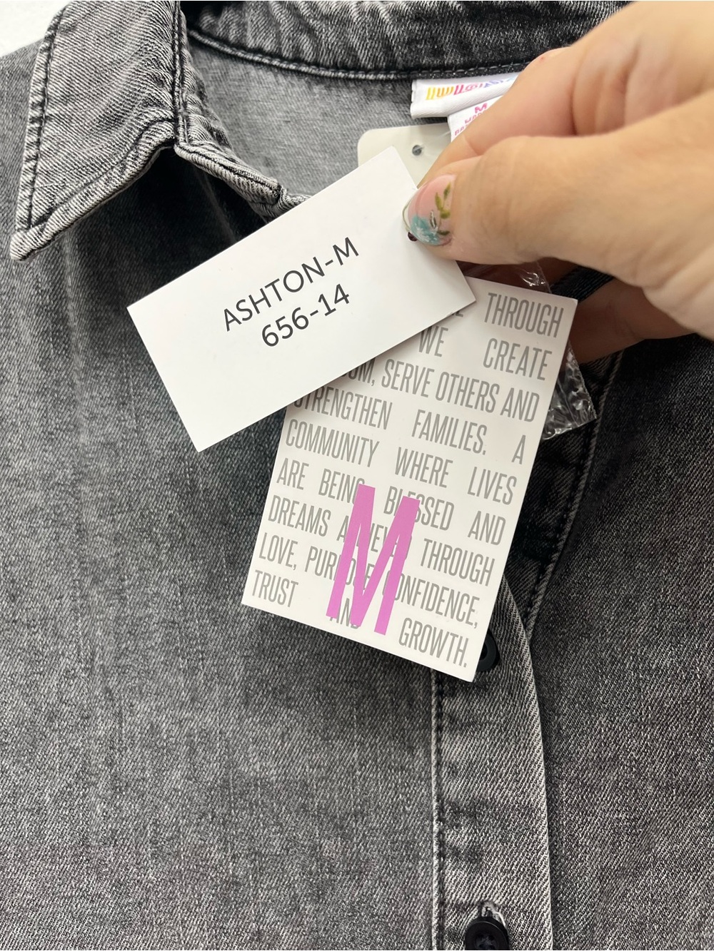 LuLaRoe Ashton denim black acid wash Dress - Picture 6 of 9